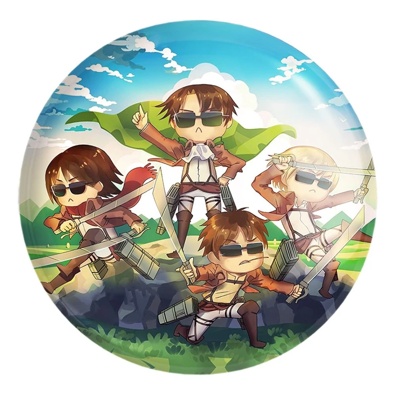 پیکسل خندالو طرح لیوای و ارن و میکاسا و آرمین انیمه اتک آن تایتان Attack on Titan کد 10981 مدل بزرگ