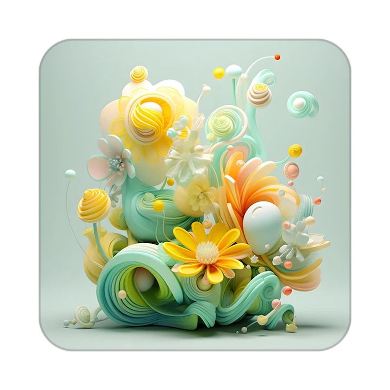 زیر لیوانی کاکتی طرح گل مدل mp19419