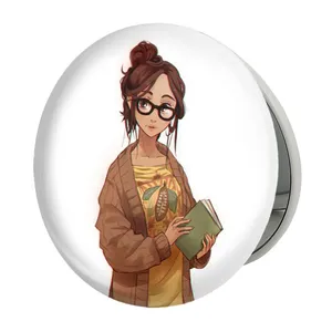 آینه جیبی خندالو طرح دخترونه مدل تاشو کد 6079 