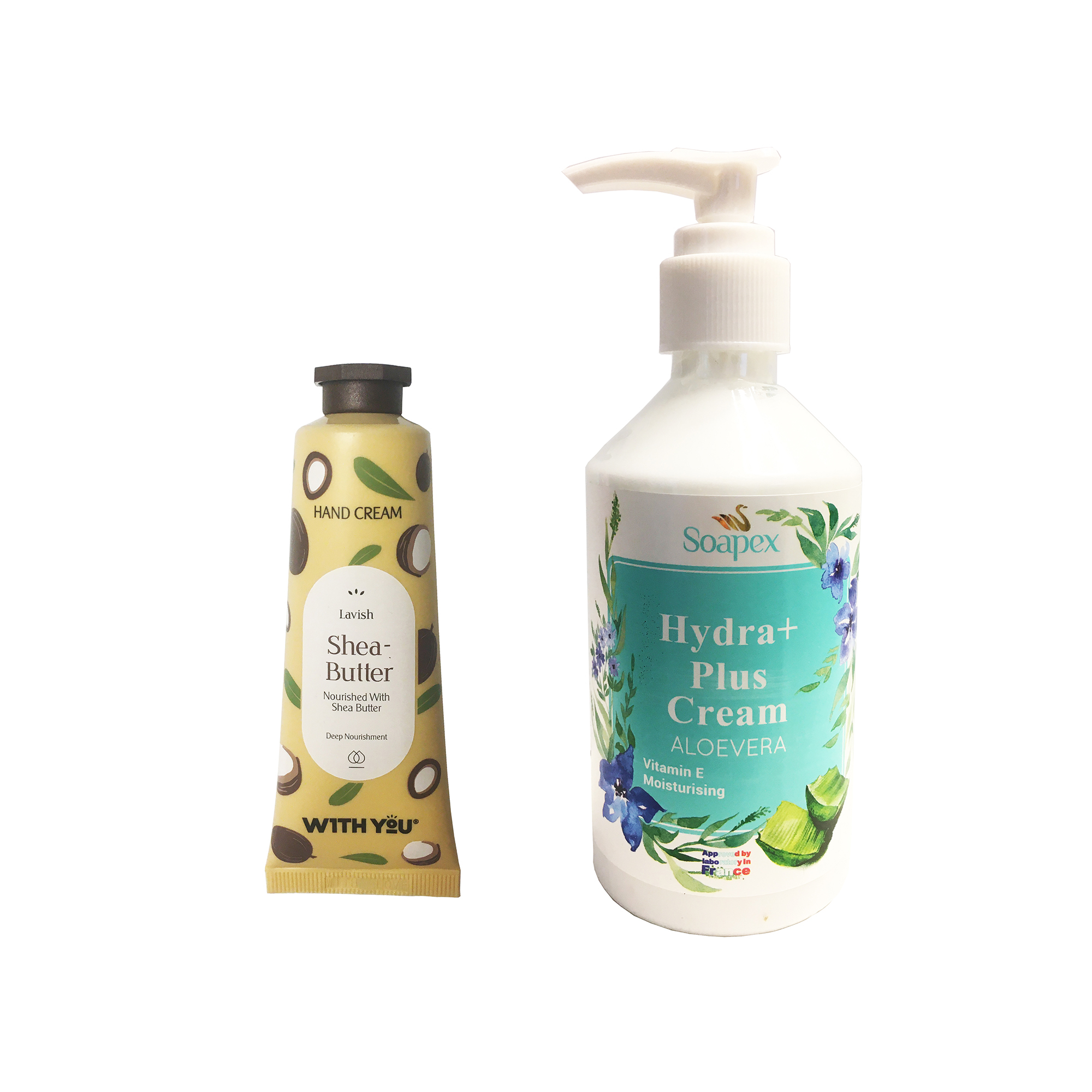 کرم آبرسان و مرطوب کننده سوپکس مدل آلوئه ورا حجم 250 میلی لیتر به همراه کرم مرطوب کننده ویت یو مدل Shea Butter حجم 50 میلی لیتر 