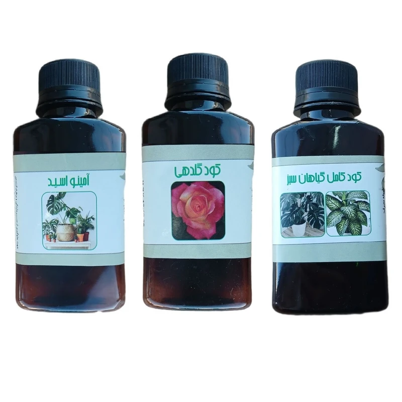 کود مایع امینو اسید و کود کامل گیاهان سبز و کود گلدهی مدل life drop حجم 110 میلی لیتر بسته 3 عددی