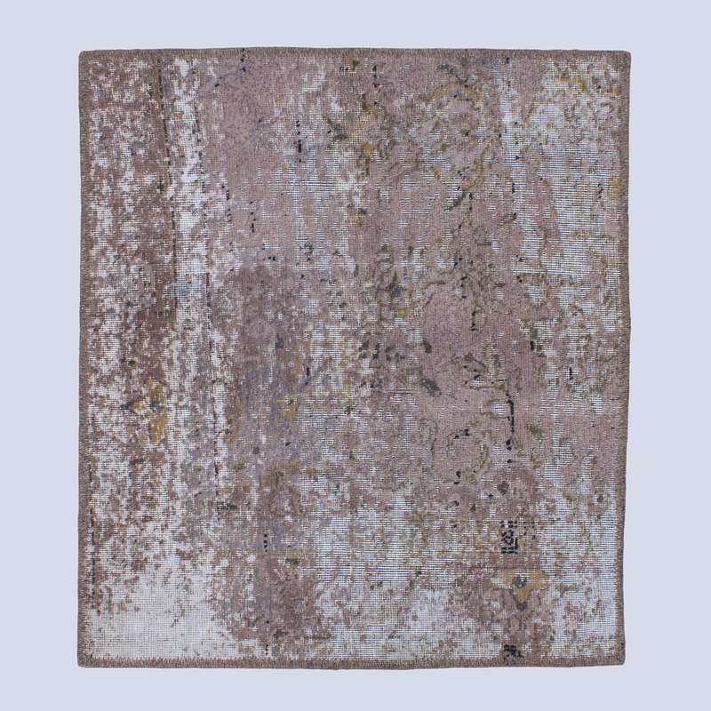 فرش دستباف رنگ شده یک متری مدل خاک کد 13901