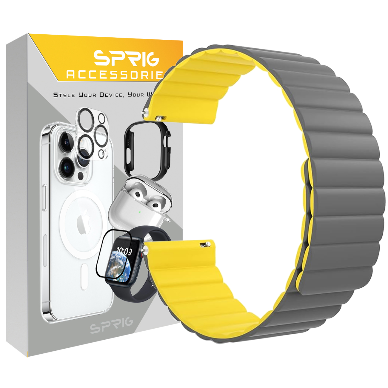 بند اسپریگ مدل magnetic silicon GRY مناسب برای ساعت هوشمند سامسونگ Galaxy Watch 6 40mm / watch 6 44mm / Watch 6 Classic 43mm / Watch 6 Classic 47mm