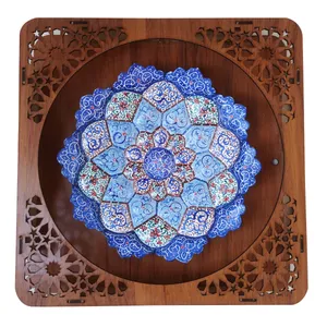 بشقاب میناکاری مسی مدل گل کد 18E
