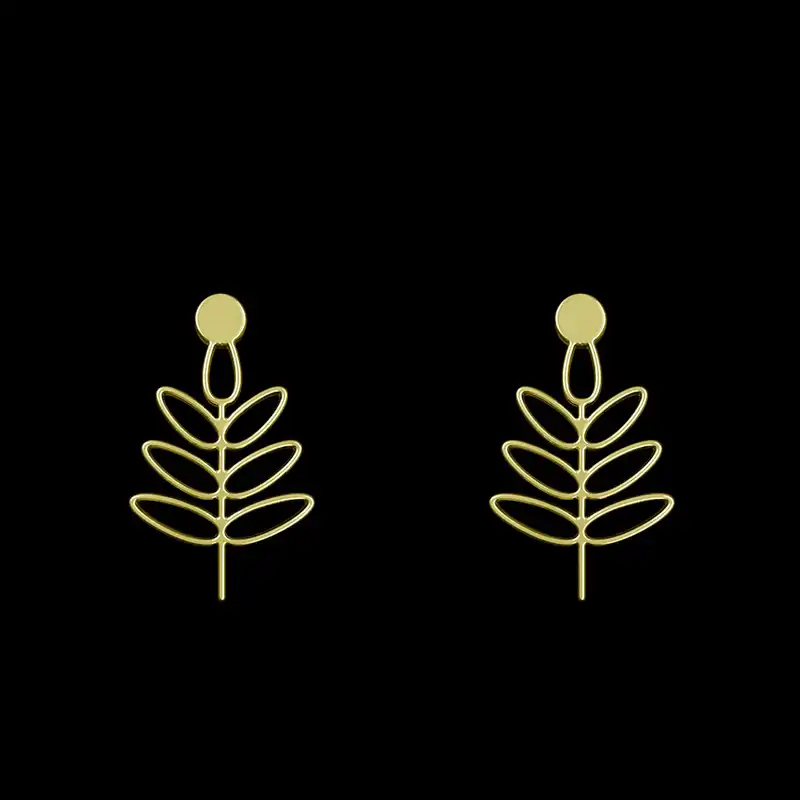 گوشواره طلا 18 عیار زنانه مدوپد مدل برگ کد GA1-16009