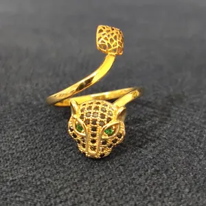 انگشتر طلا 18 عیار زنانه قیراط طرح ببر کد GH1534