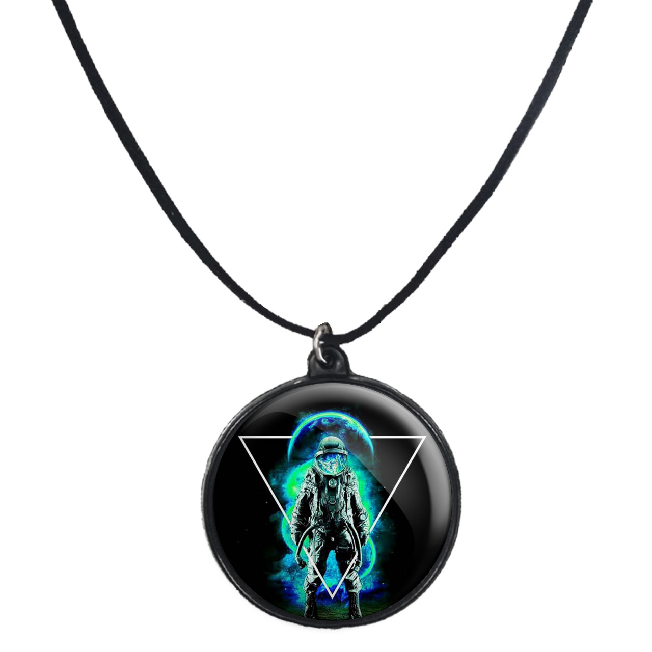 گردنبند پرمانه طرح فضانورد کد pmb.1729مدل دو طرفه