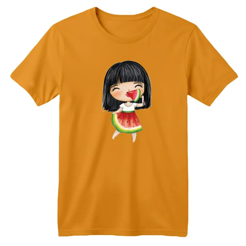 تی شرت آستین کوتاه بچگانه مدل دخترک یلدایی کد 10