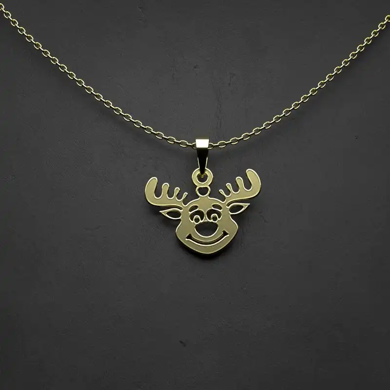 گردنبند طلا 18 عیار زنانه مدوپد مدل لوزی راه راه کد CA10353