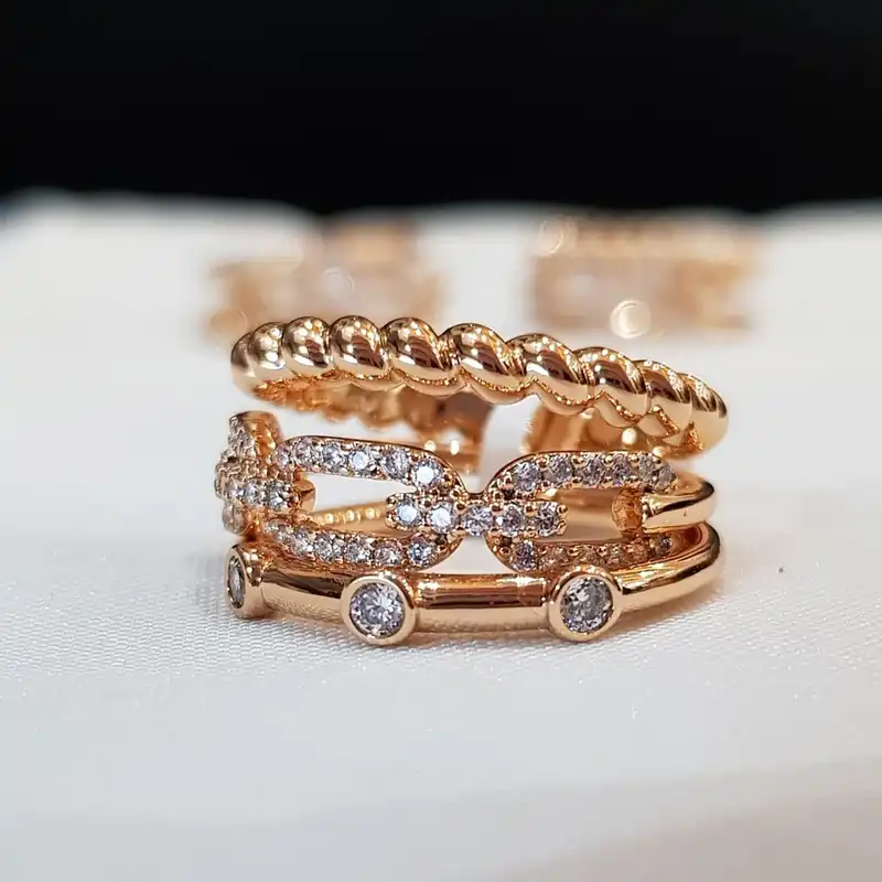 انگشتر زنانه ژوپینگ مدل پورتوفینو سه حلقه کد xp2291