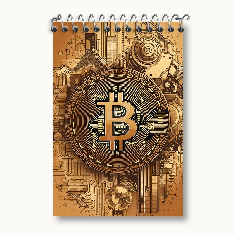 دفتر یادداشت 50 برگ خندالو مدل بیت کوین (Bitcoin) کد F1638