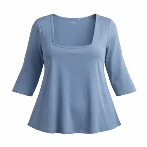 بلوز آستین بلند یقه خشتی زنانه مدل سیلویا