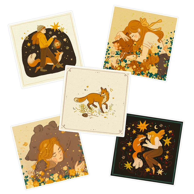 استیکر لپ تاپ ماسا دیزاین طرح FOX کد COL055 مجموعه 5 عددی