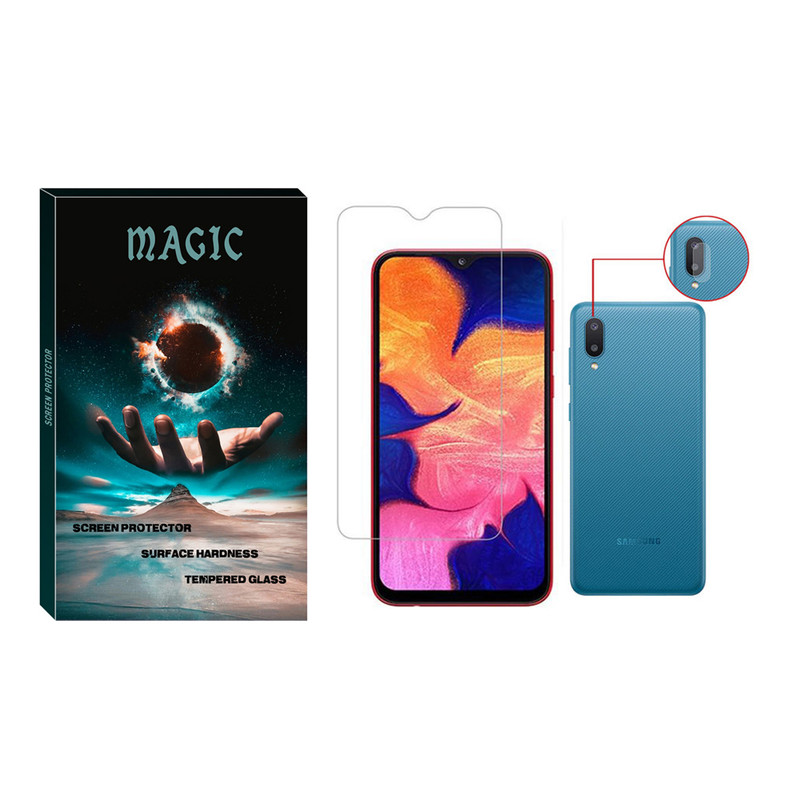 محافظ صفحه نمایش مجیک مدل SDHM-01 مناسب برای گوشی موبایل سامسونگ Galaxy A02 به همراه محافظ لنز دوربین