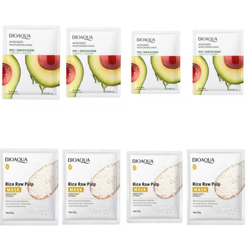 ماسک صورت بایو آکوا مدل F1 وزن 25 گرم بسته 8 عددی