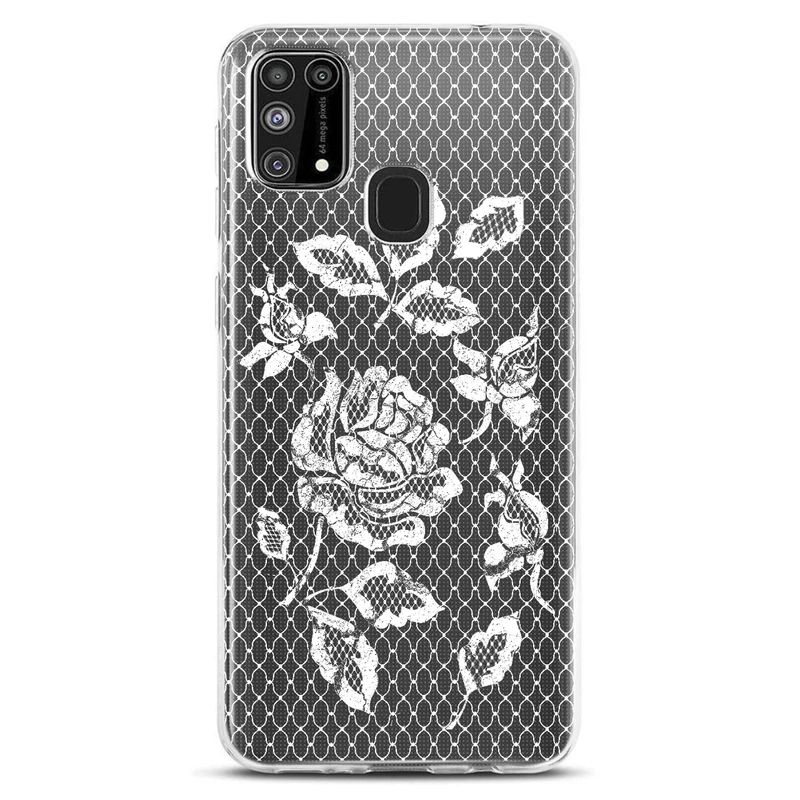 کاور مگافون طرح گل مدل C43-W مناسب برای گوشی موبایل سامسونگ Galaxy M31