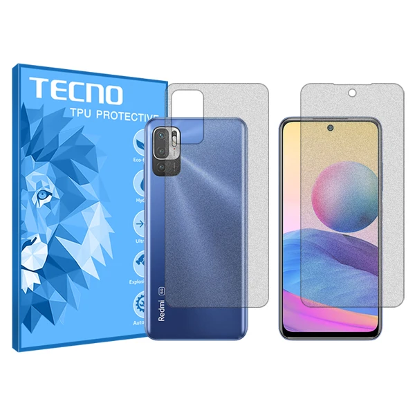 محافظ صفحه نمایش مات تکنو مدل HyMTT مناسب برای گوشی موبایل شیائومی Redmi Note 10 5G به همراه محافظ پشت گوشی