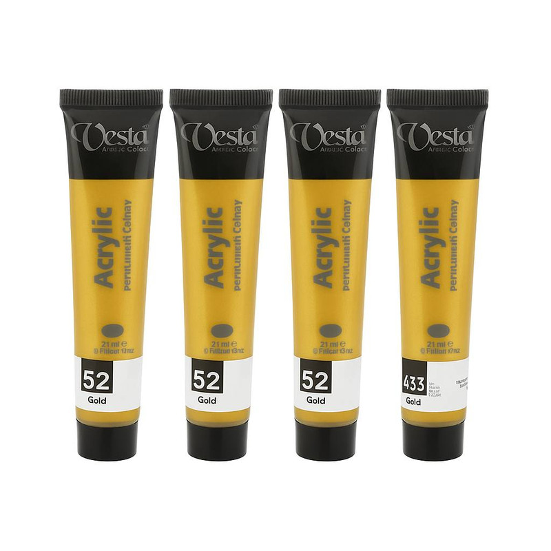 رنگ اکریلیک وستا مدل 55 حجم 21 میلی لیتر  بسته 4 عددی