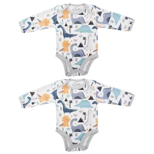 بادی آستین بلند نوزادی مدل دایناسور مجموعه دو عددی