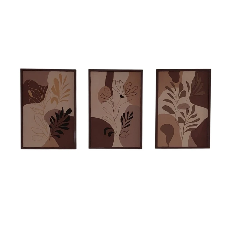 تابلو نقاشی اکریلیک به سبک مینیمالیسم طرح گل کد۵۶۰ بسته ۳ عددی