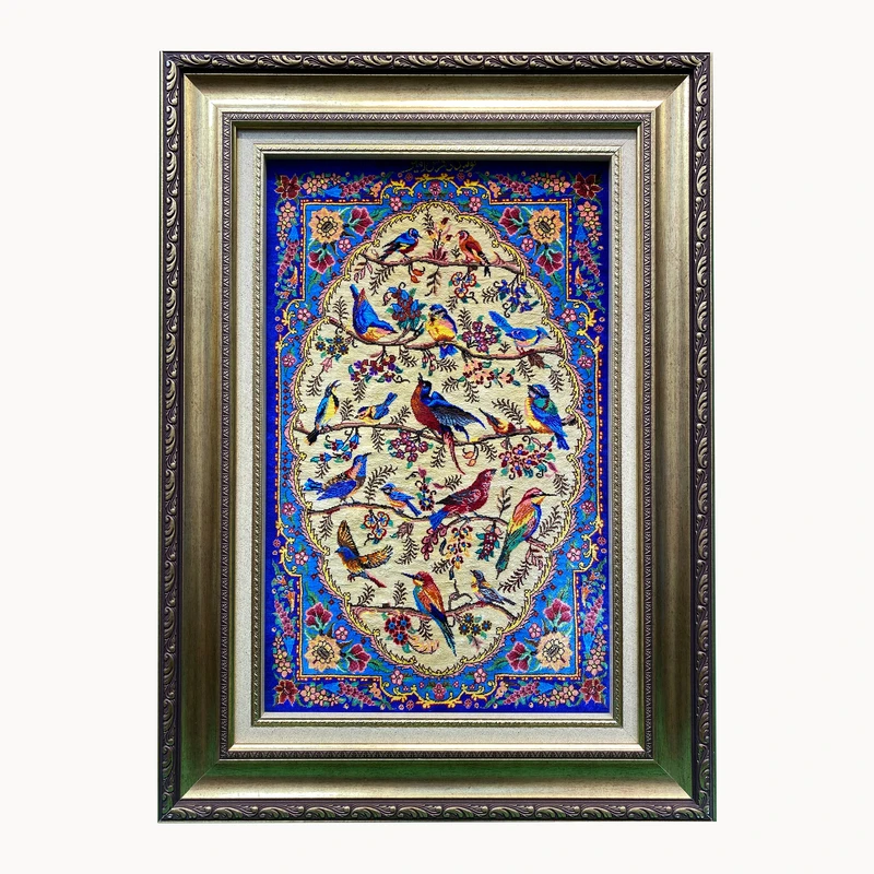 تابلو فرش دستباف طرح چهل طوطی کد ۲۱۴۳۰۶۸۳