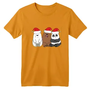 تی شرت آستین کوتاه بچگانه مدل خرس کریسمس کد 8 رنگ پرتقالی