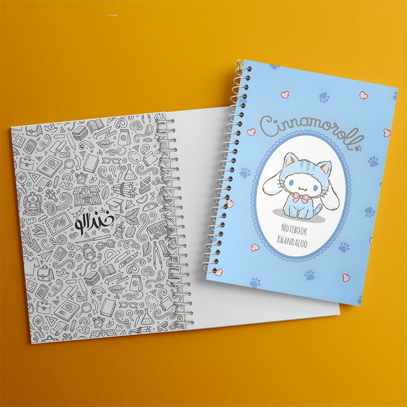 دفتر مشق 100 برگ خندالو طرح سینامونرول هلو کیتی کد N4201