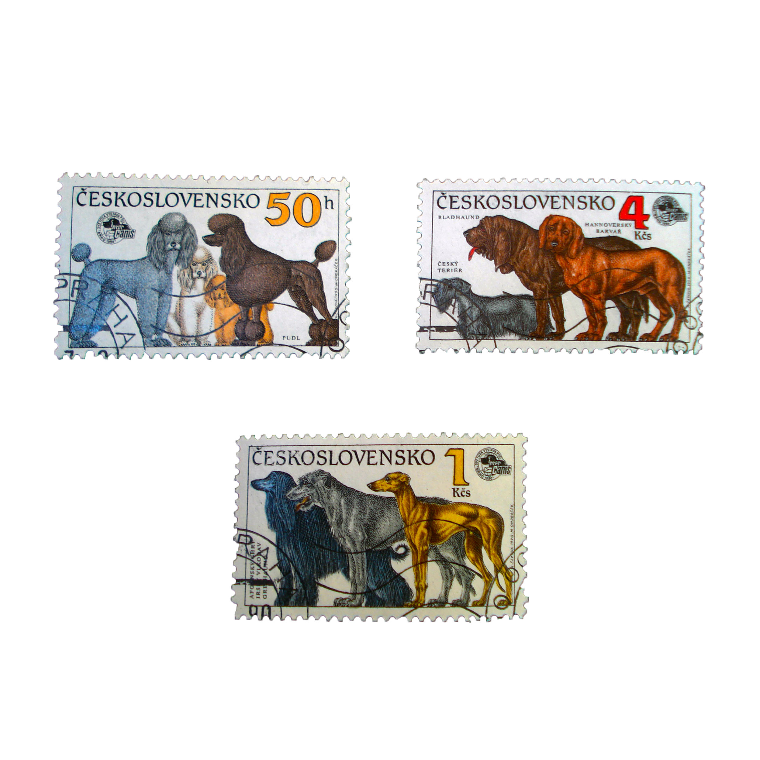 تمبر یادگاری طرح طبیعت مدل سگ کد dog-930 مجموعه 3 عددی