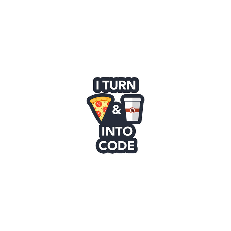 استیکر تزئینی موبایل و تبلت لولو مدل من پیتزا و قهوه رو به کد تبدیل میکنم کد 312