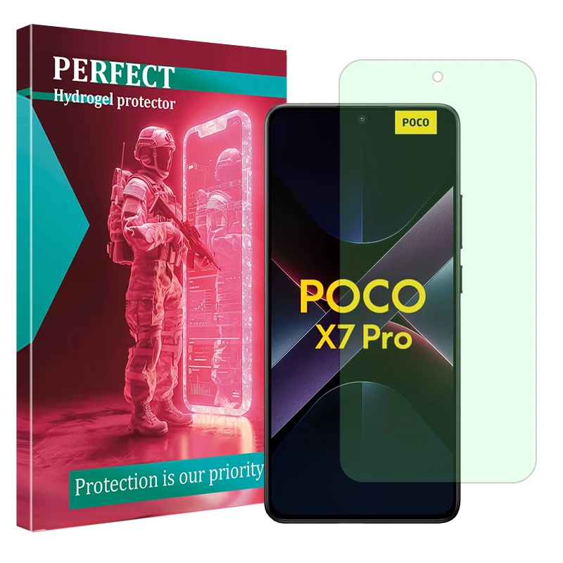 محافظ صفحه نمایش آنتی گرین پرفکت مدل هیدروژلی مناسب برای گوشی موبایل شیائومی Poco X7 Pro