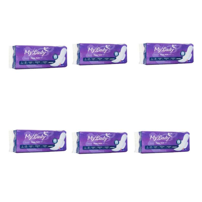 نوار بهداشتی مای لیدی مدل Classic Thick مجموعه 6 عددی نوار بهداشتی مای لیدی مدل Classic Thick مجموعه 6 عددی