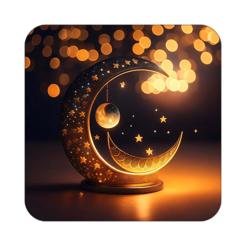 زیر لیوانی کاکتی طرح ماه و ستاره مدل mp52740