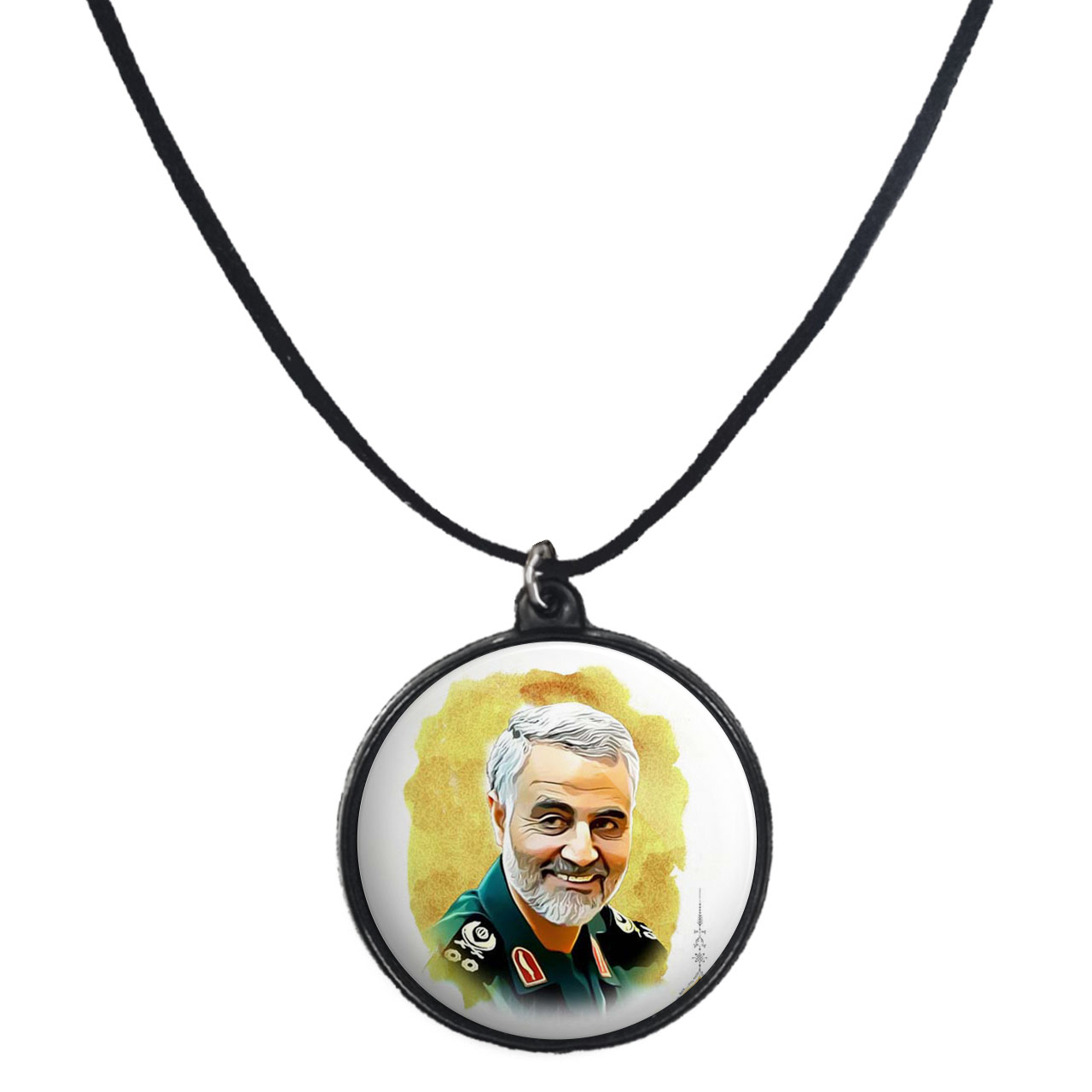 گردنبند پرمانه طرح سردار سلیمانی کد pmb.272 مدل دو طرفه