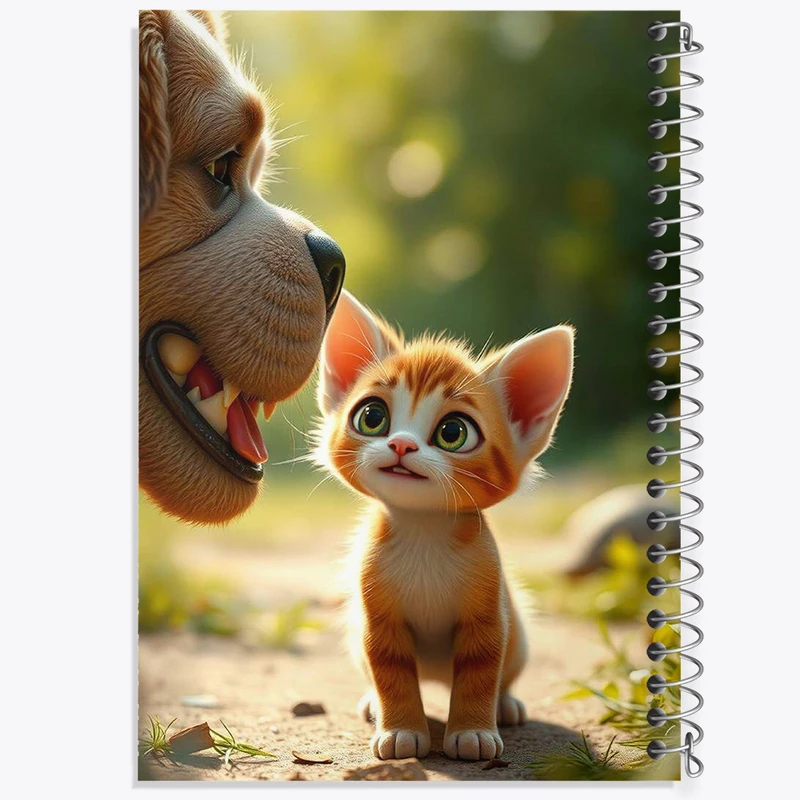 دفتر مشق 50 برگ خندالو طرح گربه و سگ کد N1910