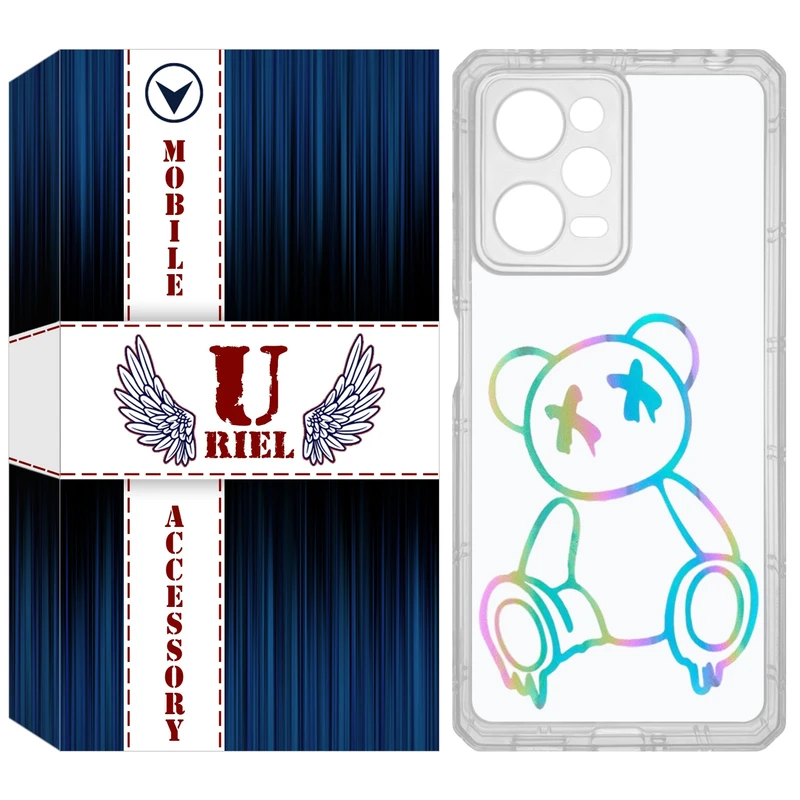 کاور یوریل مدل Clear کد 44 طرح خرس رنگی مناسب برای گوشی موبایل شیائومی Poco X5 Pro / Redmi Note 12 Pro / Note 12 Pro Plus