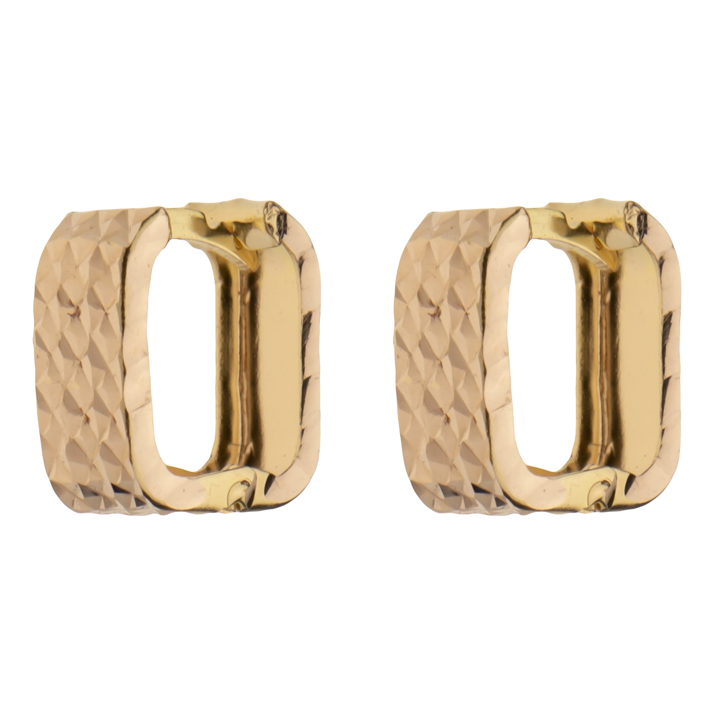 گوشواره حلقه‌ای طلا 18 عیار زنانه گلدم مدل E-3070033