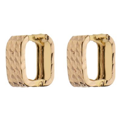 گوشواره حلقه‌ای طلا 18 عیار زنانه گلدم مدل امگا تراشE-3070033
