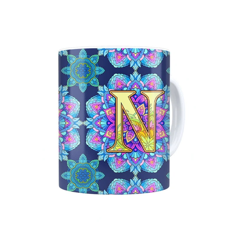 ماگ ترمه طراحان ایده مدل حرف N ماندالا کد cfp2964