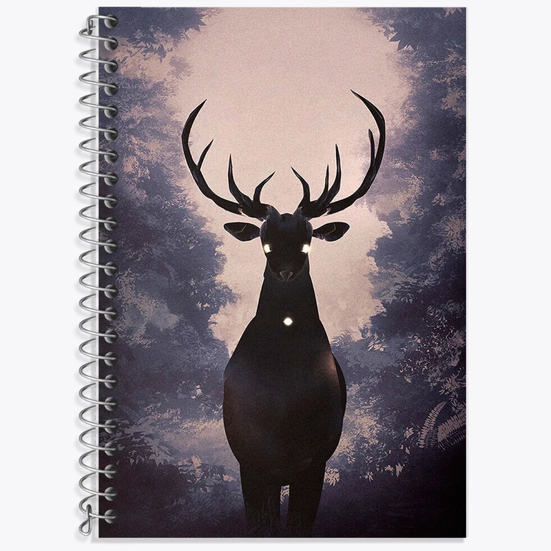 دفتر زبان 50 برگ خندالو مدل دو خط طرح گوزن کد F320