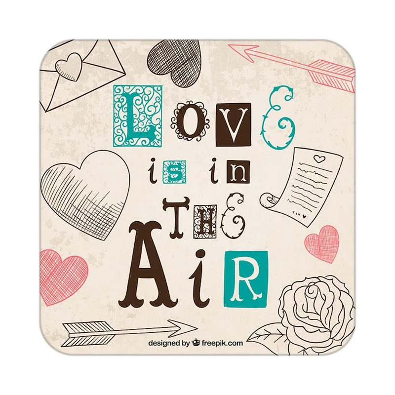 زیر لیوانی کاکتی طرح عاشقانه مدل mp38031