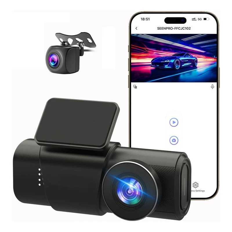 دوربین فیلمبرداری ثبت وقایع خودرو مدل OK309-4K-WiFi-GPS به همراه دوربین عقب
