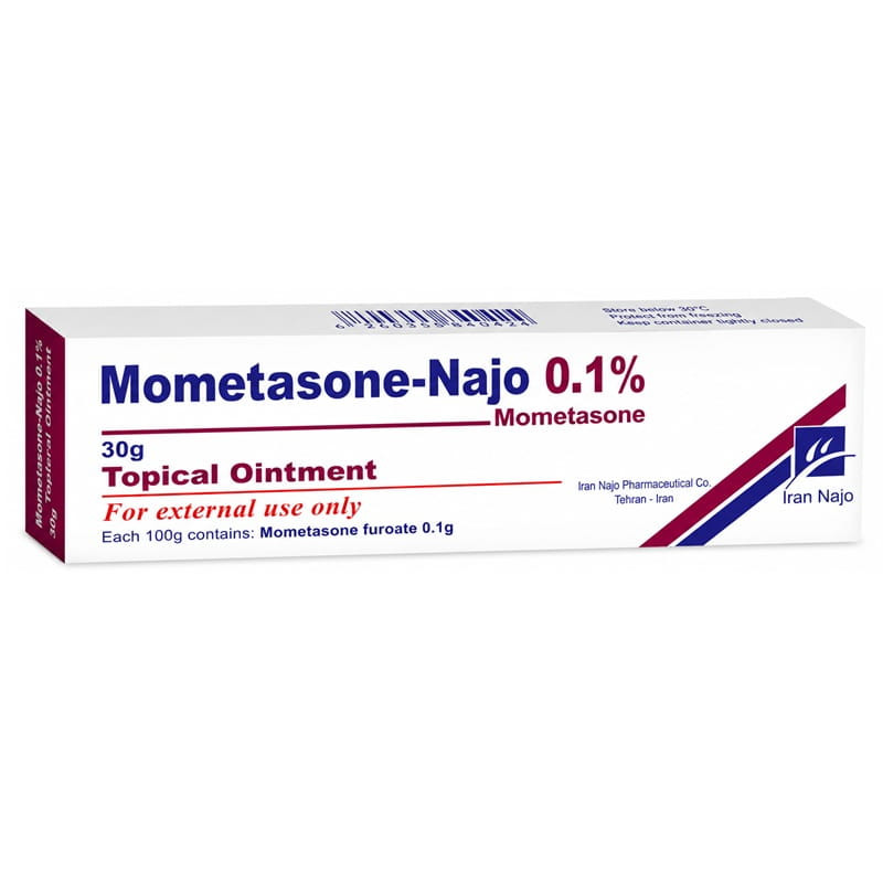 کرم ترمیم‌کننده صورت و بدن ناژو مدل mometasone مناسب پوست های حساس حجم 30 میلی‌لیتر