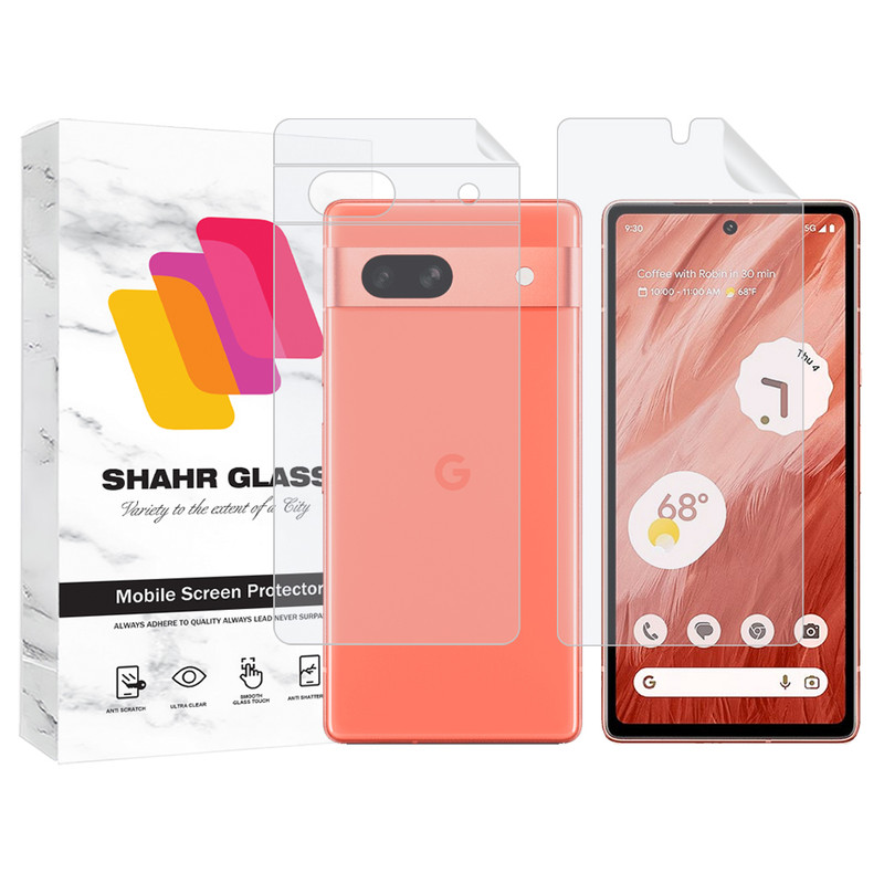 محافظ صفحه نمایش شهر گلس مدل MTNANFBSH مناسب برای گوشی موبایل گوگل Pixel 7a به همراه محافظ پشت گوشی