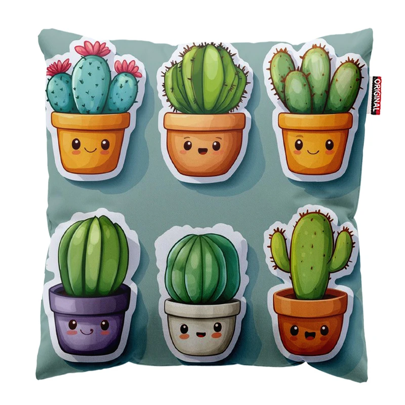 کوسن پاد آفرین مدل کاکتوس های کیوت کد 261 سایز 30*30 سانتی متر