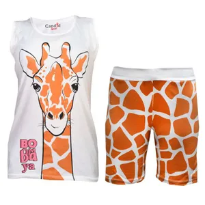 ست تاپ و شلوارک دخترانه مدل زرافه 19