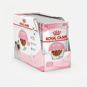 پوچ گربه رویال کنین مدل kitten gravy وزن 85 گرم بسته 12 عددی