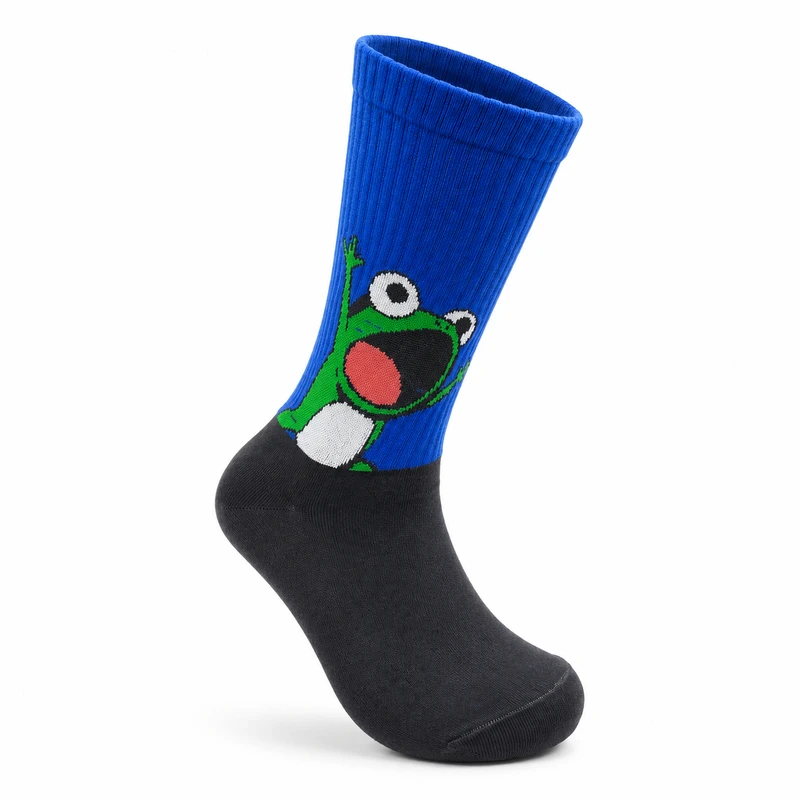 جوراب ساق بلند زنانه طرح حیوانات کجال مدل Crazy Frog 01