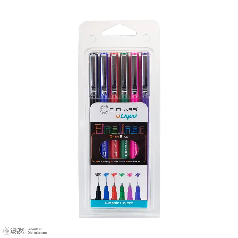 روان نویس سی.کلاس مدل فاین لاینر بسته 6 عددی