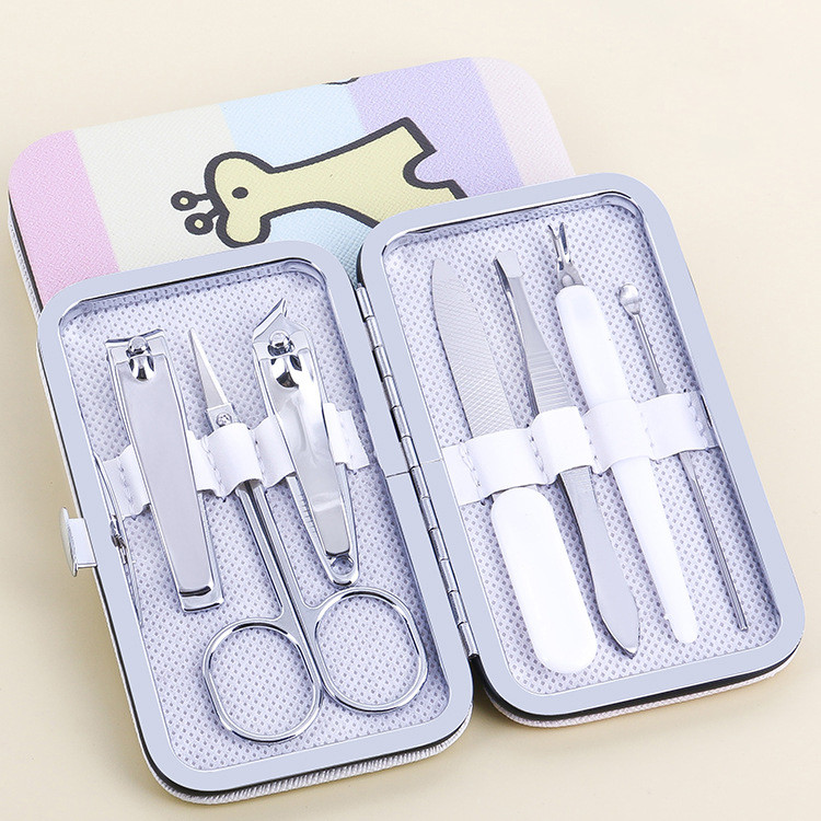 ست مانیکور و پدیکور مدل فانتزی طرح زرافه رنگین کمانی مجموعه 7 عددی