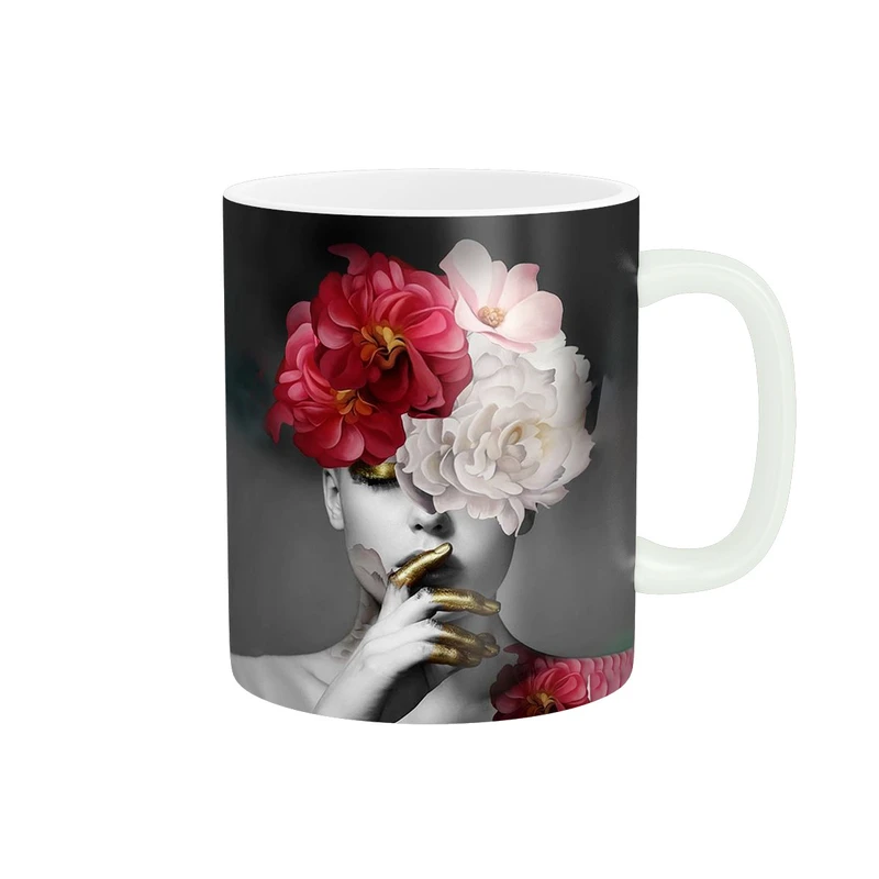 ماگ زیگورات مدل نقاشی دختر و گل کد 1786